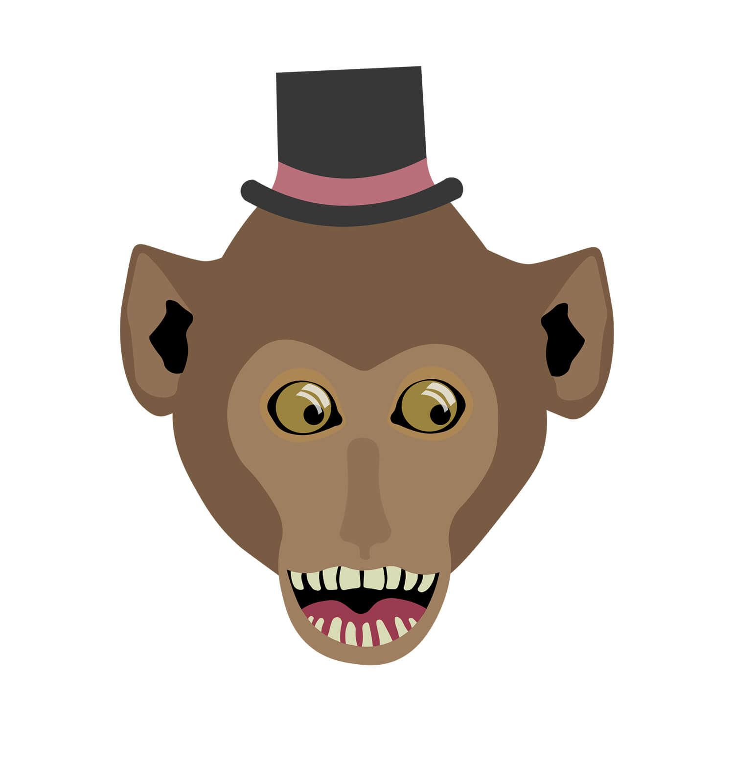 Illustrated monkey with a black hat